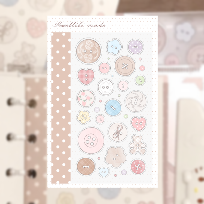 Button collection sticker sheet