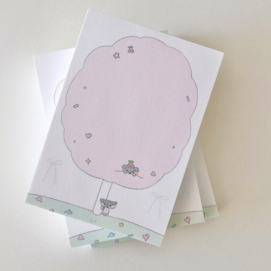 Cotton candy memo pad