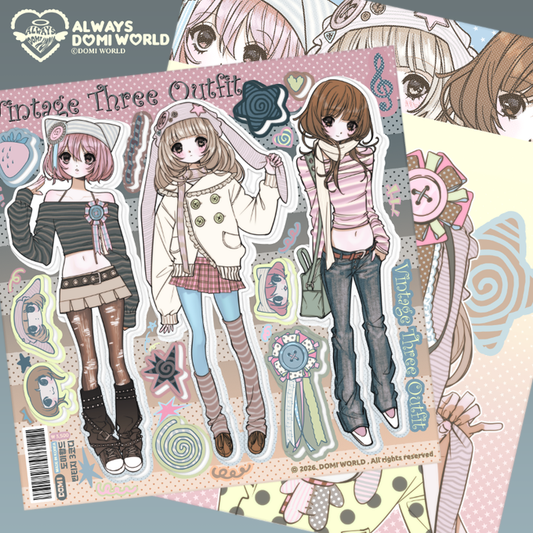 Vintage girls sticker sheet