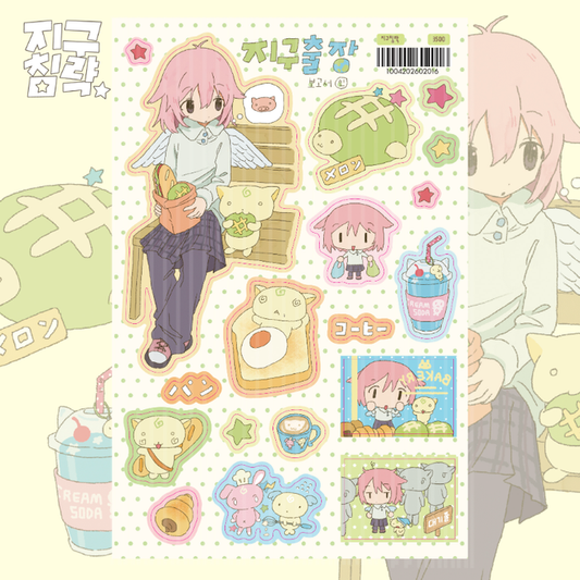 Earth business trip sticker sheet