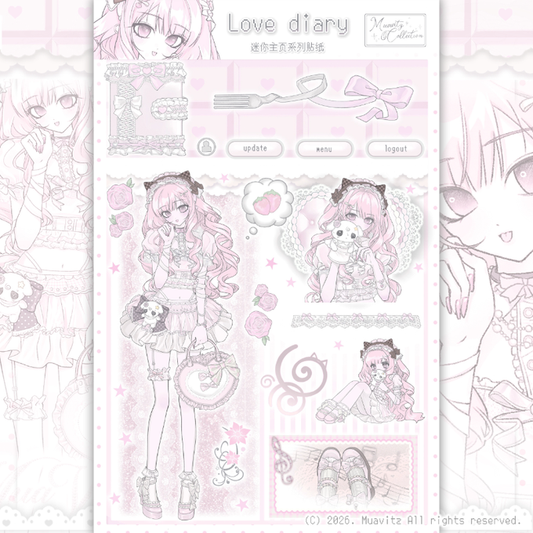 Love diary sticker sheet