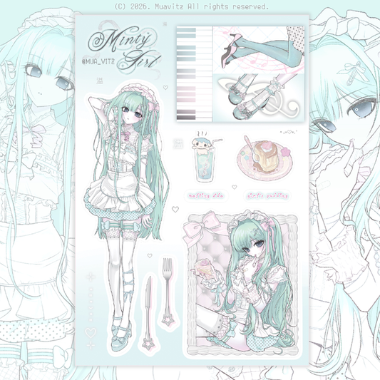 Mint girls sticker sheet