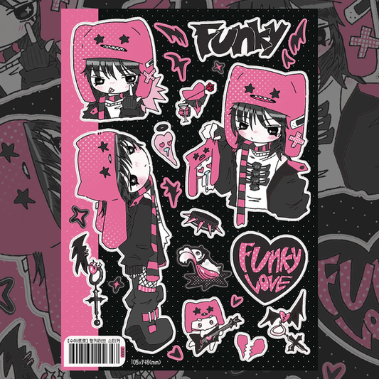 Funky love sticker sheet