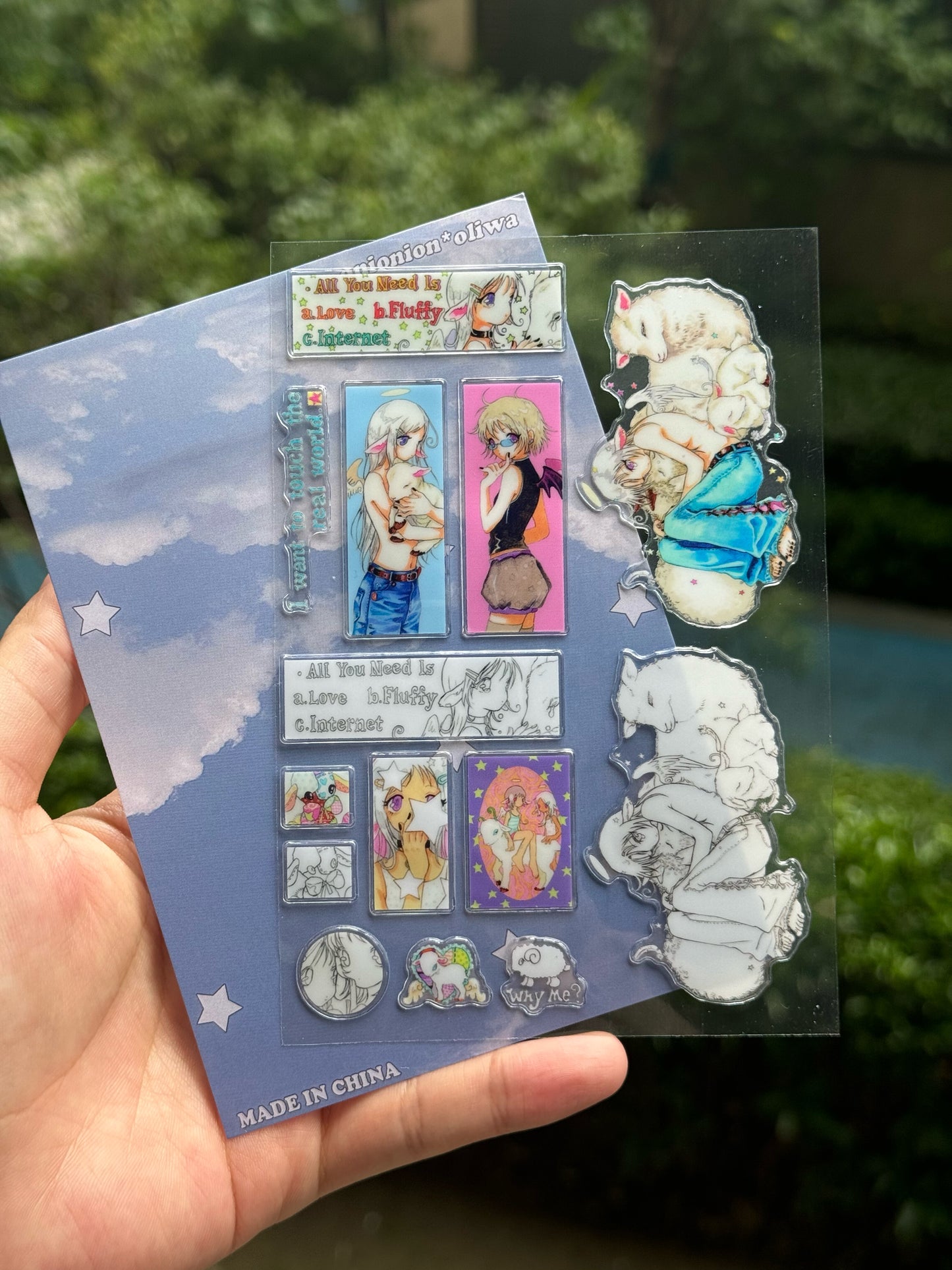 Lamb cuddles sticker sheet