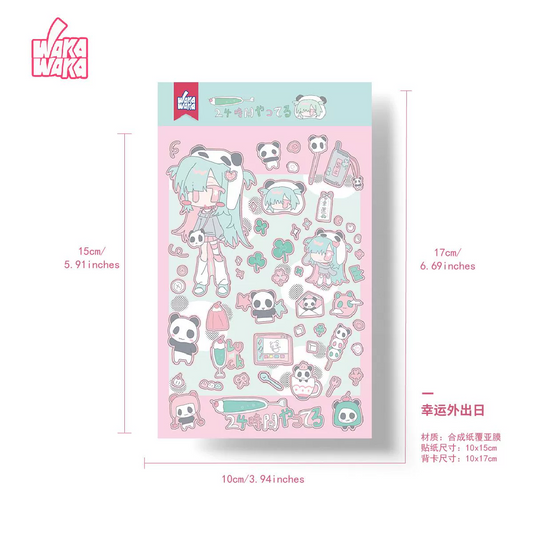 Panda girls sticker sheet