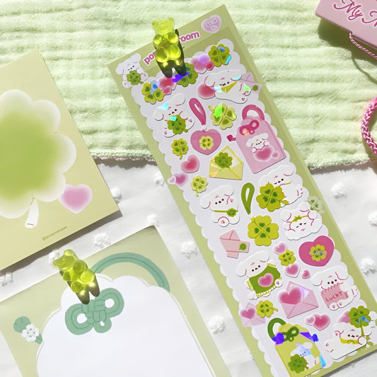 Lucky clover sticker sheet