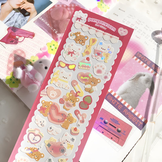 Heart cloud sticker sheet