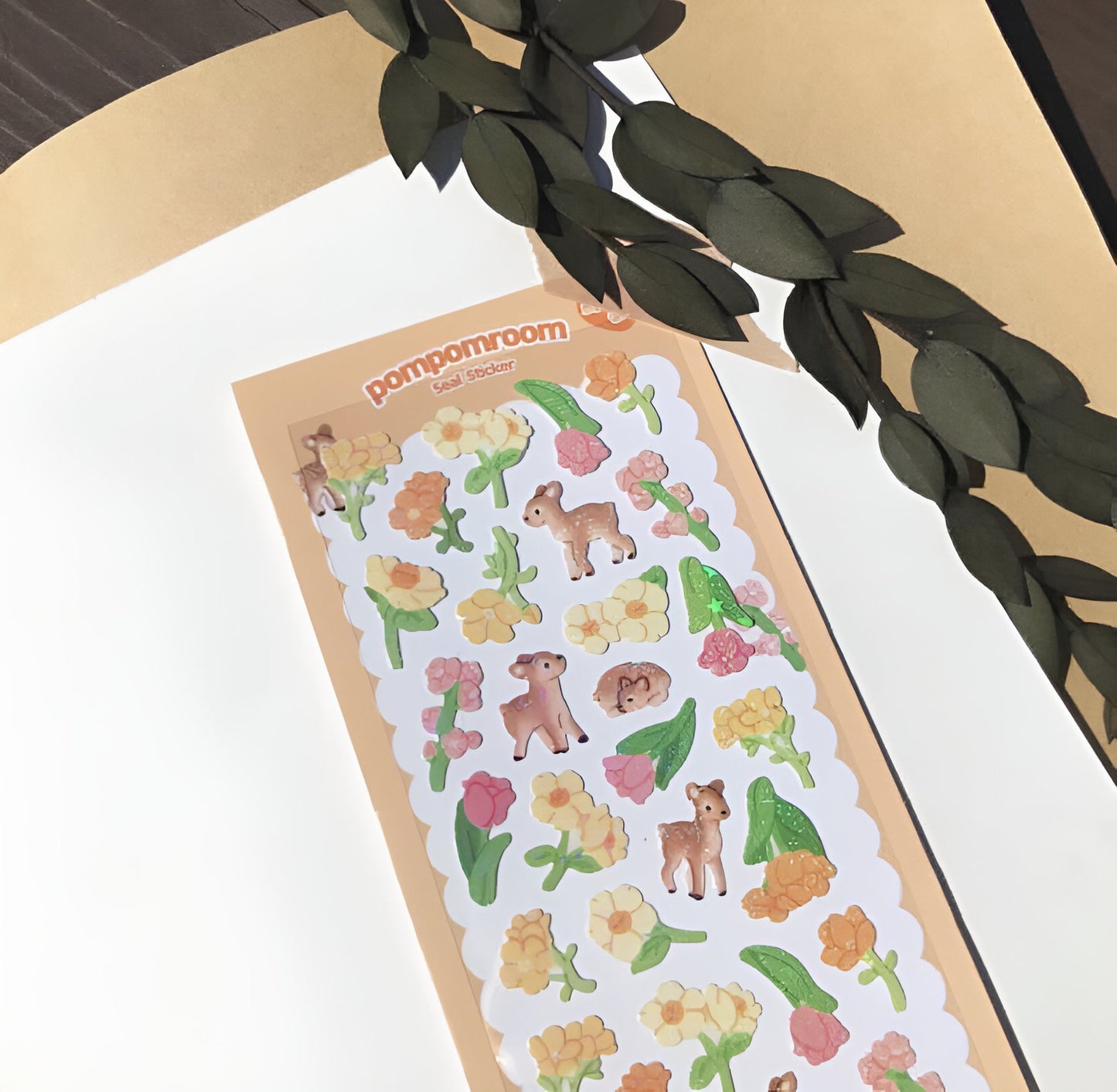 Deer and marigod sticker sheet